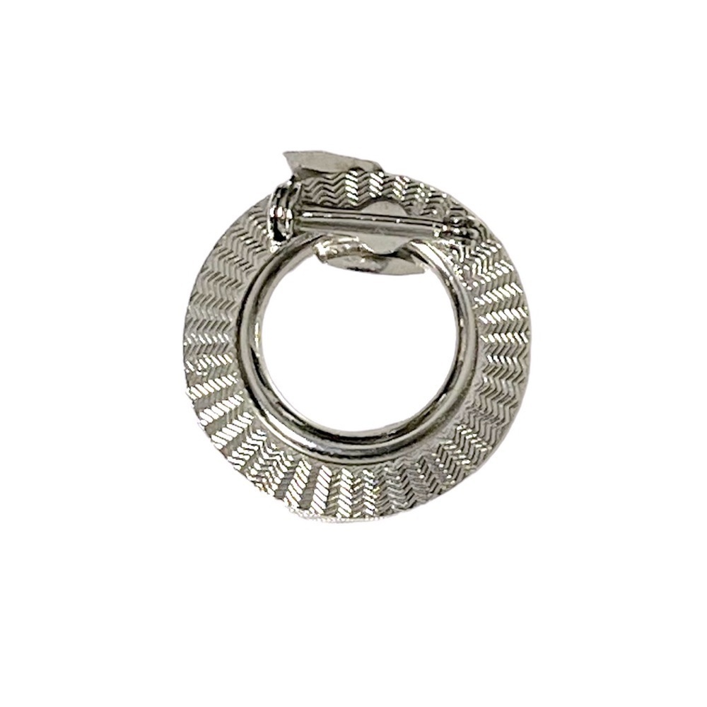 Vintage Silver Tone Circle Brooch - Picture 3 of 3